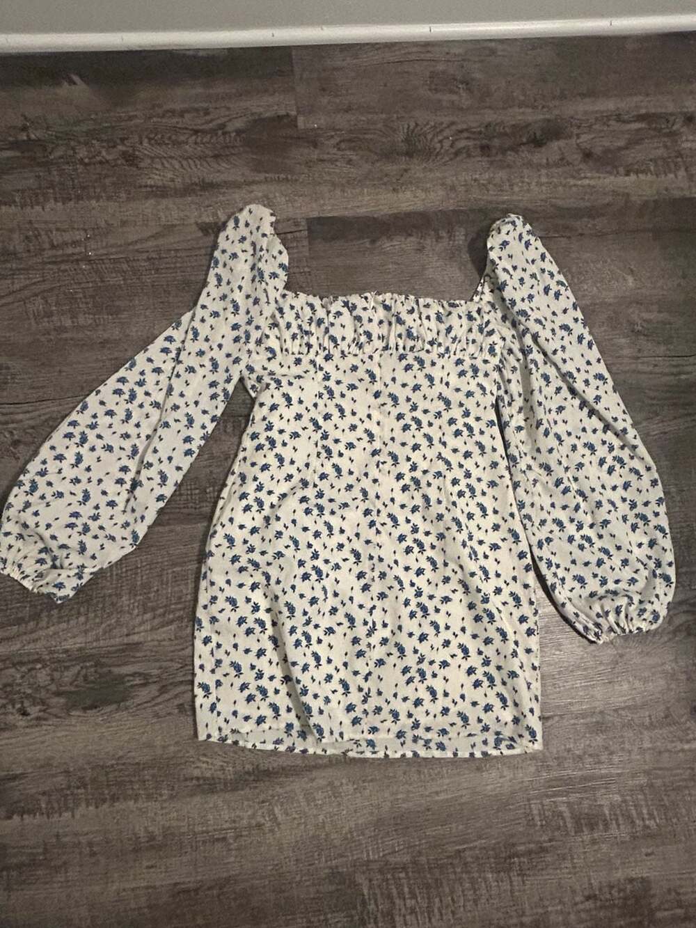 Princess Polly Blue Floral Long Sleeve Corset Mini Dress Size US 8 - Picture 4 of 5